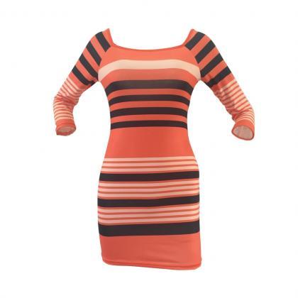 Bodycon Color Striped Mini Dress