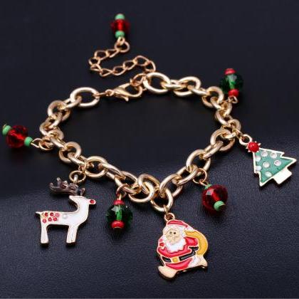 Christmas Beaded Bracelet Christmas Jewelry